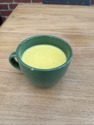 Large golden milk. Made with oat milk.  at The Greenhouse Kitchen in Wyomissing