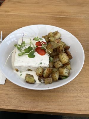 Strata with side potatoes  at The Greenhouse Kitchen in Wyomissing