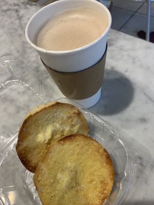 Bagel w. V. Butter & Hot Chocolate 😋  at The Greenhouse Kitchen in Wyomissing