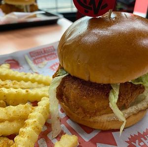 Vegan chicken sandwich  #Veganuary at Chicken and the Wolf in Tulsa
