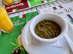 Starter soup at samsara restaurant in Buzios