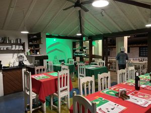 Inside dinning room at samsara restaurant in Buzios