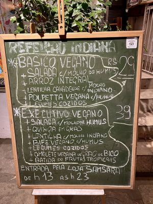 Menu at samsara restaurant in Buzios