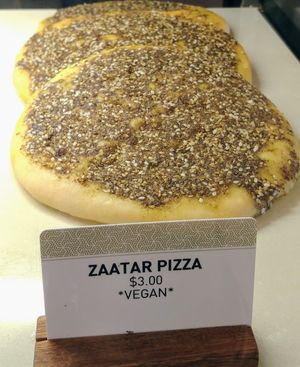 Zaatar pizza at Oasis in Murrumbeena