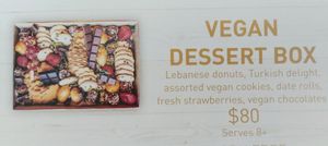 Vegan dessert box at Oasis in Murrumbeena