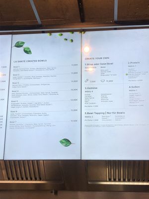 Menu  at La Sante in Stuttgart