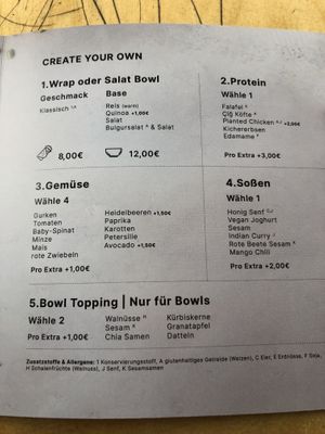 Menu  at La Sante in Stuttgart