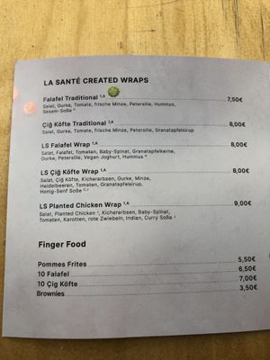 Menu  at La Sante in Stuttgart