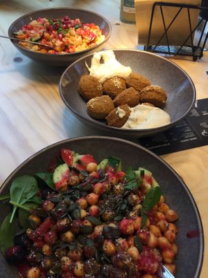 Bowls and extra falafel  at La Sante in Stuttgart