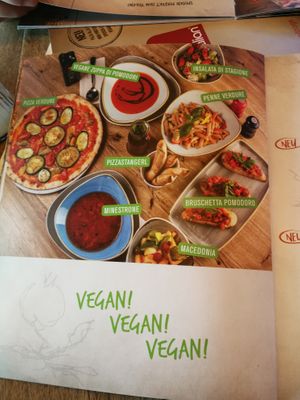 Vegan menu at The Italian  in Wiener Neustadt