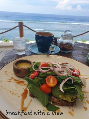 Avo on seed "bread" at The Chill in Penida Island