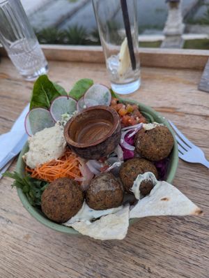Falafel (I already poured the dressing on before I remembered to take a pic) at The Chill in Penida Island