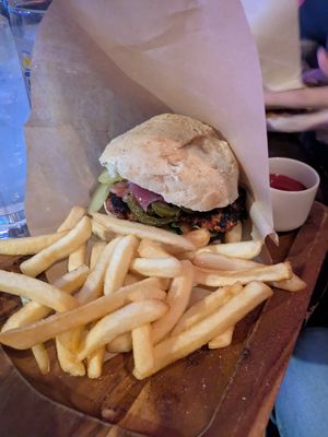 Vegan burger at Wild Bill's in Niseko