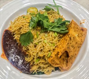 My brother's favourite mee siam with otah, the otah was perfect at Vegeren 绿巨人 in Johor Bahru