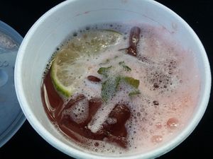 Raspberry lime mojito (in green color) was bad. at NectarLab in Naples