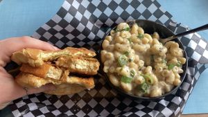 Tofu nashville + mac n cheese  at Maynard in Montreal
