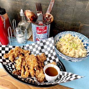 Fried Oyster Mushrooms and Mac n Cheese  at Maynard in Montreal