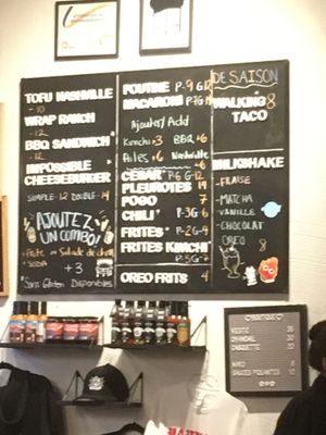 Menu board at Maynard in Montreal