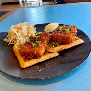 Tofu + Waffles at Maynard in Montreal
