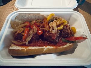 The messy grinder. Get extra napkins. at Plant Junkie W52 in New York City