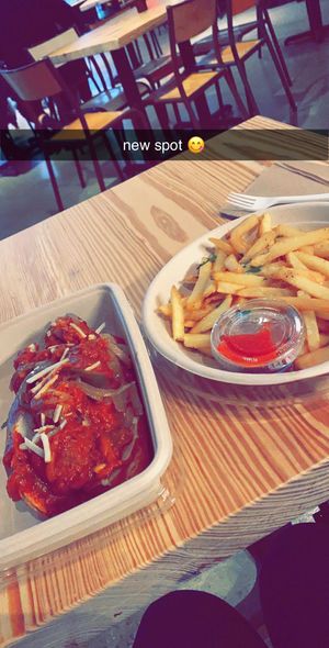 Meatball sub + fries at Plant Junkie W52 in New York City