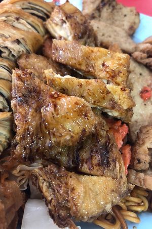 Fried tofu skin  at Pu Xiang Vegetarian 普香素食 in Central Singapore