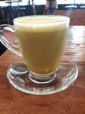 Vegan turmeric milk at Indigo - Hin Kong in Koh Phangan
