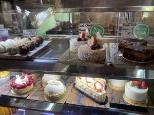 Many vegan cakes  at Indigo - Hin Kong in Koh Phangan