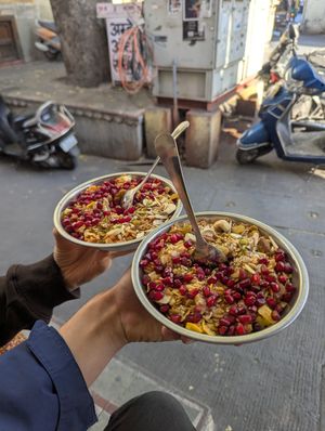 Paps famous muesli bowls at Pap's Juices & Smoothies in Udaipur