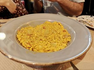 Arroz con pera y curry at Caesura Gastro-sala in Badajoz