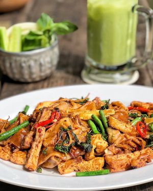Pad Kee Mao vegan (hangover cure noodles) at Thai Street in Ho Chi Minh City