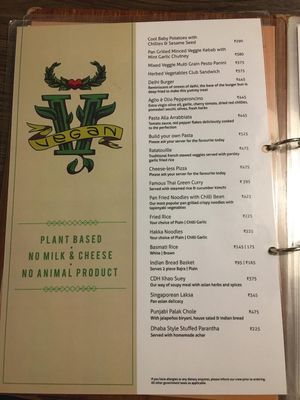 Vegan menu 1 at Cafe Delhi Heights in Mumbai