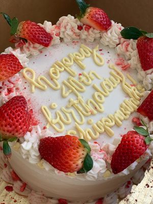 Lemon Strawberry Cake  at Yellow Rose Vegan Bakery in Maplewood