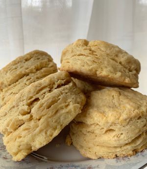 vegan buttermilk biscuits at Yellow Rose Vegan Bakery in Maplewood