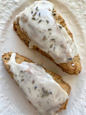early grey lavender scones at Yellow Rose Vegan Bakery in Maplewood