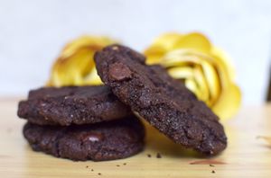 double chocolate cookies at Yellow Rose Vegan Bakery in Maplewood