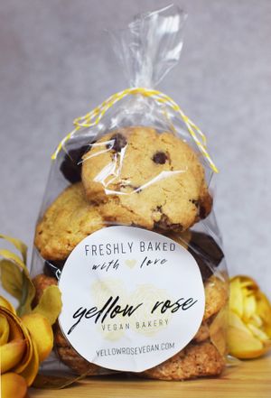 a bag o' mini cookies at Yellow Rose Vegan Bakery in Maplewood