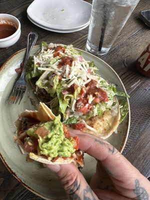 Vegan cheese impossible tacos on Tuesday best deal 4$ each   at Cantina Laredo in Virginia Beach