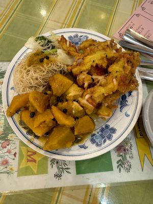 Mixed rice vegetables and noodles  at M Star Cafe in Kota Bharu