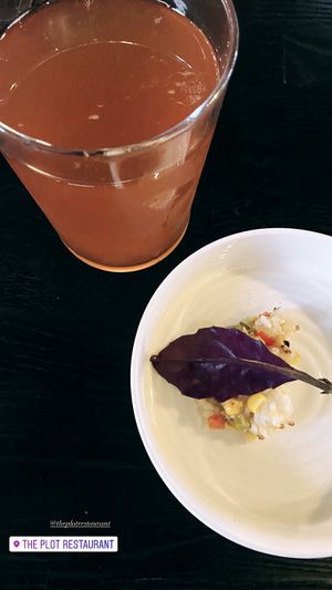 Starter taste bite at The Plot in Oceanside