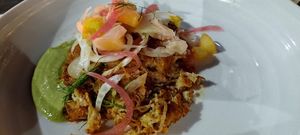 Crab cake at The Plot in Oceanside