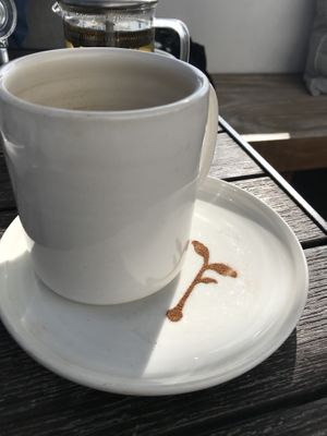 Cinnamon designs! Nice touch ! at The Plot in Oceanside