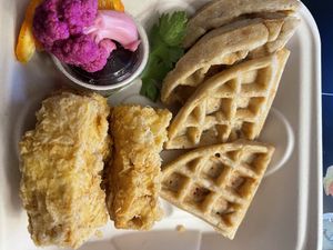Vegan Chicken and Waffles   at The Plot in Oceanside