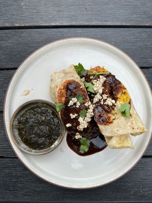 Breakfast burrito, whet at The Plot in Oceanside