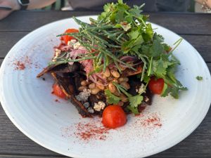 Chilaquiles with sea bean  at The Plot in Oceanside