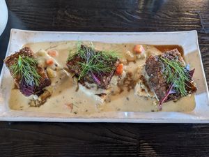 Sausage and biscuits. The name kept throwing me, I kept wanting to call it Biscuits and Gravy. Still tasty! at The Plot in Oceanside