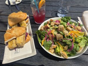 Korean bbq sando and caesar salad at The Plot in Oceanside