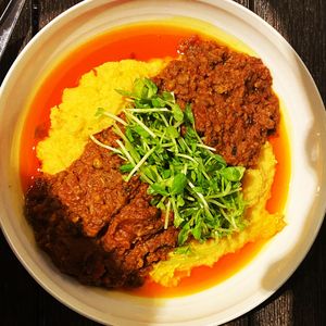 Chorizo Polenta at The Plot in Oceanside