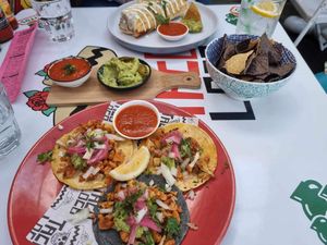Tortillas and chips with guacamole   at Taco Loco in Auckland