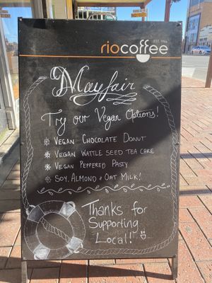 Vegan option menu at Mayfair Bakery & Patisserie in Port Adelaide